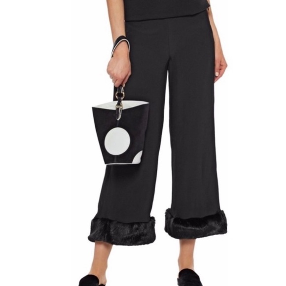 Nwt Staud Sylvie Pants With Fur Trim 